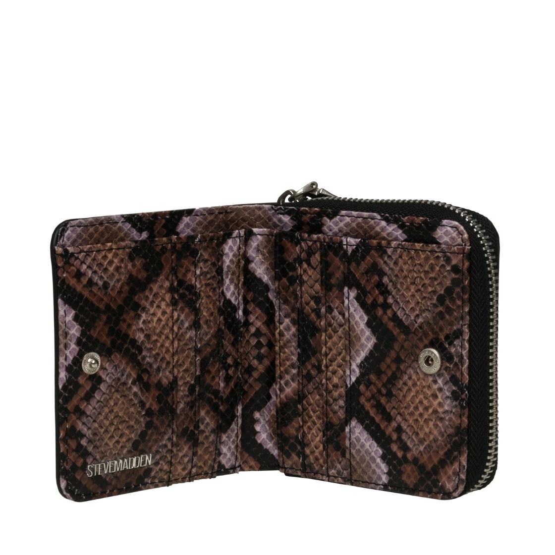 Bbronzie Black Cartera Negra Para Mujer con Estampado de Serpiente