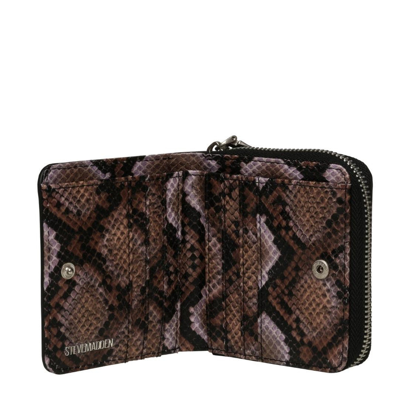 Bbronzie Black Cartera Negra Para Mujer con Estampado de Serpiente