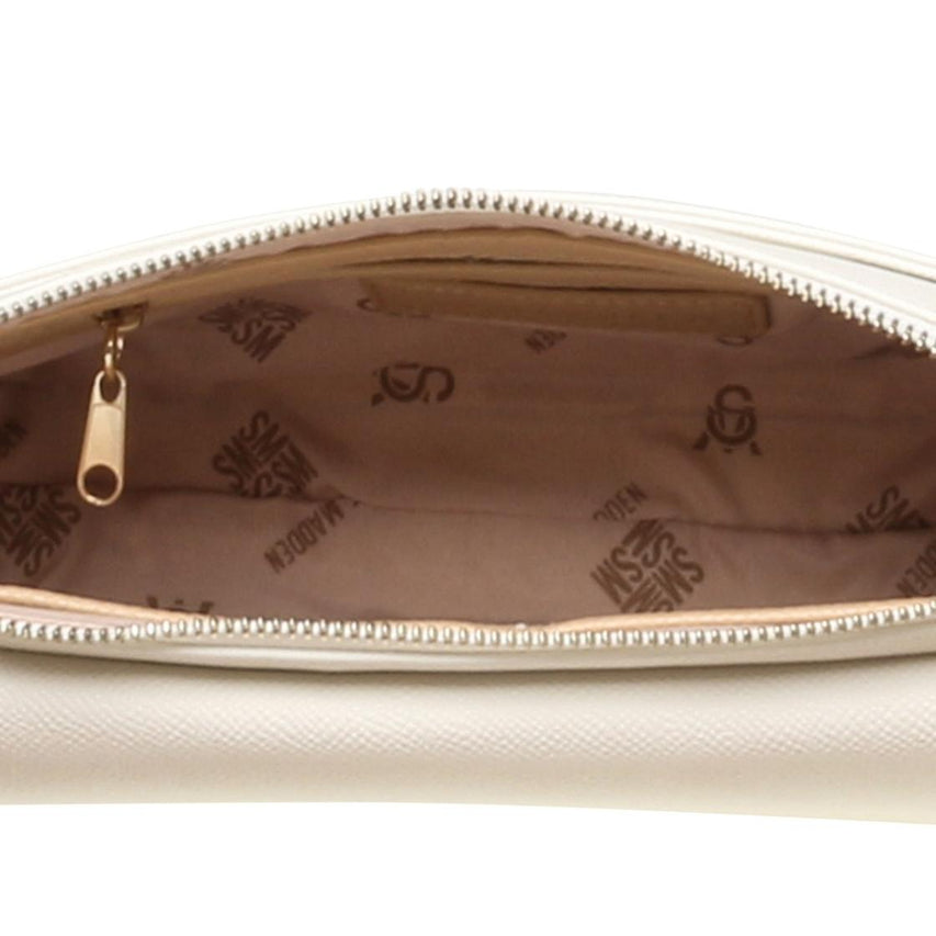 Bcassy White Bolsa de Hombro Blanca Para Mujer con Cierre