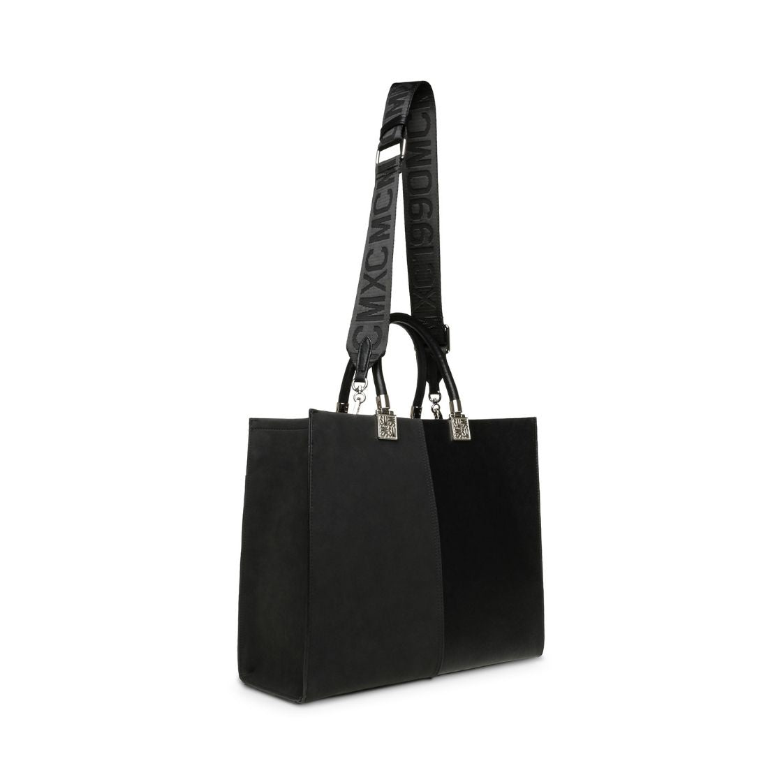 Bchloey Black Silver Bolsa Tote Negra