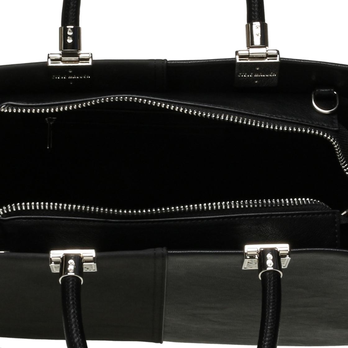 Bchloey Black Silver Bolsa Tote Negro con Plata