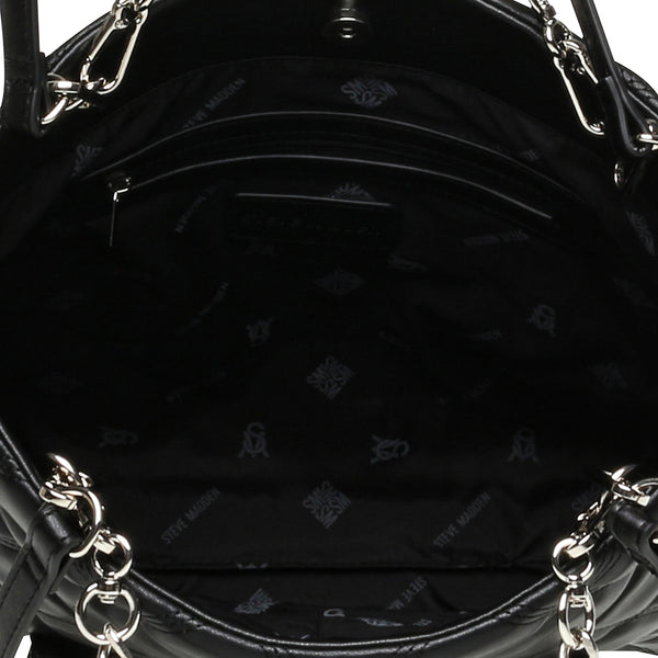 Bciana Black Silver Bolsa Tote Negro con Plata