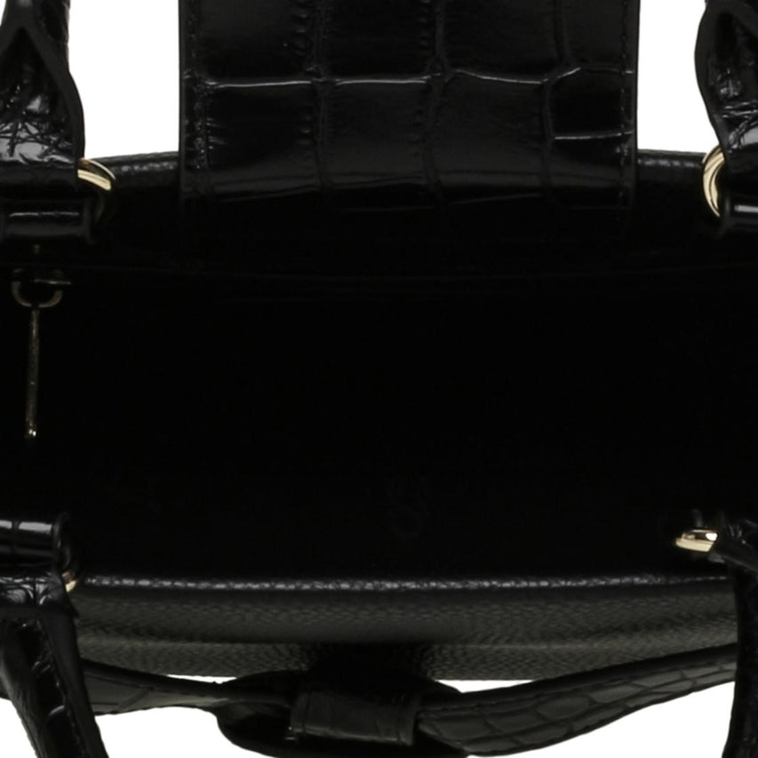 Bcolly-C Black Gold Bolso Tote Negro Para Mujer con Nudo y Estampado de Cocodrilo