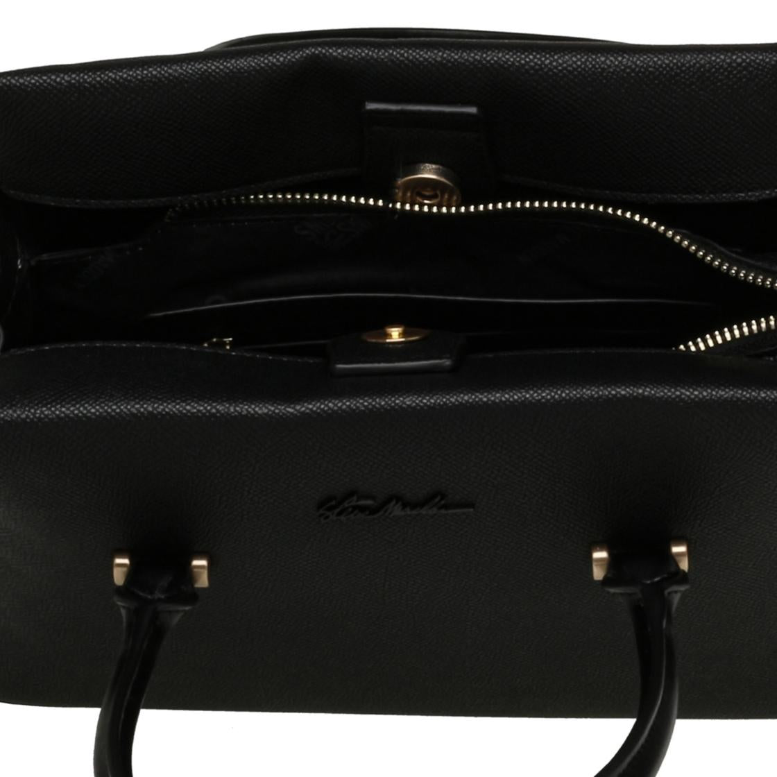 Bcori Black Bolsa de Mano Negra Para Mujer con Cierre