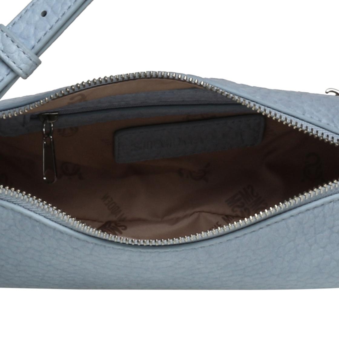 Bdoha-e Blue Bolsa de Hombro Azul con Cierres para Mujer