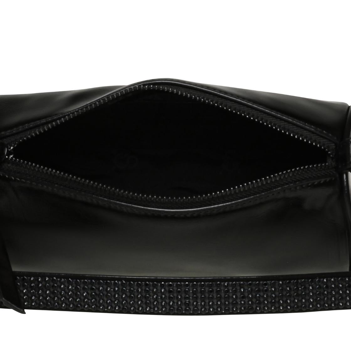 Bdoja Black Black Shoulder Bag Negra Para Mujer con Glitter y Cierre