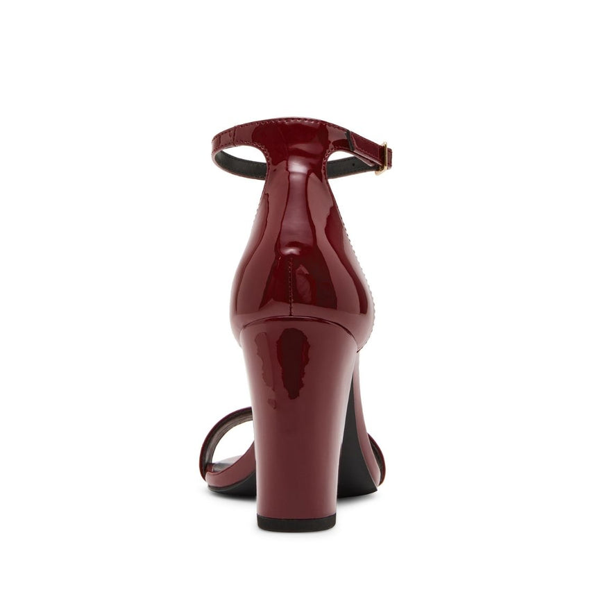 Beella Dark Cherry Patent Sandalias de Tacón Vino para Mujer