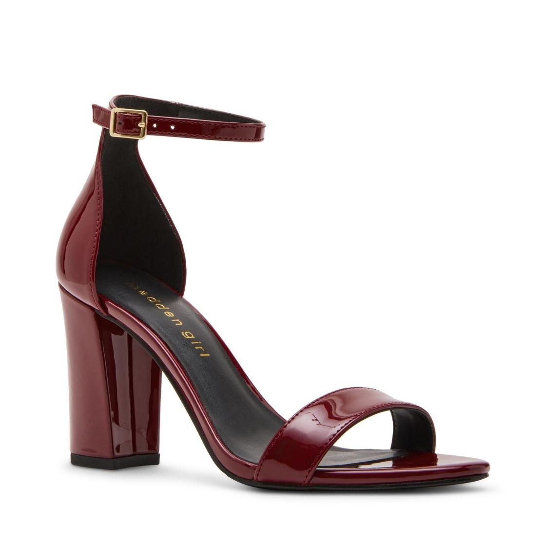 Beella Dark Cherry Patent Sandalias de Tacón Vino
