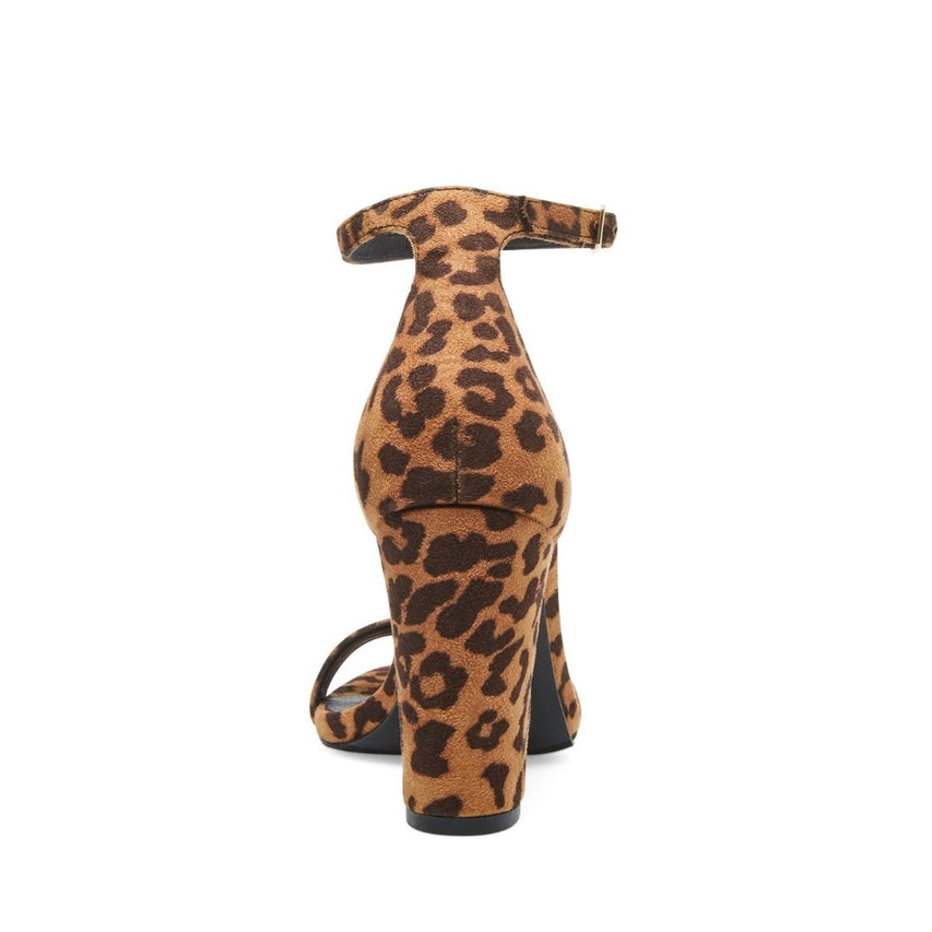 Beella Leopard Sandalias de Tacon Cafes para Mujer