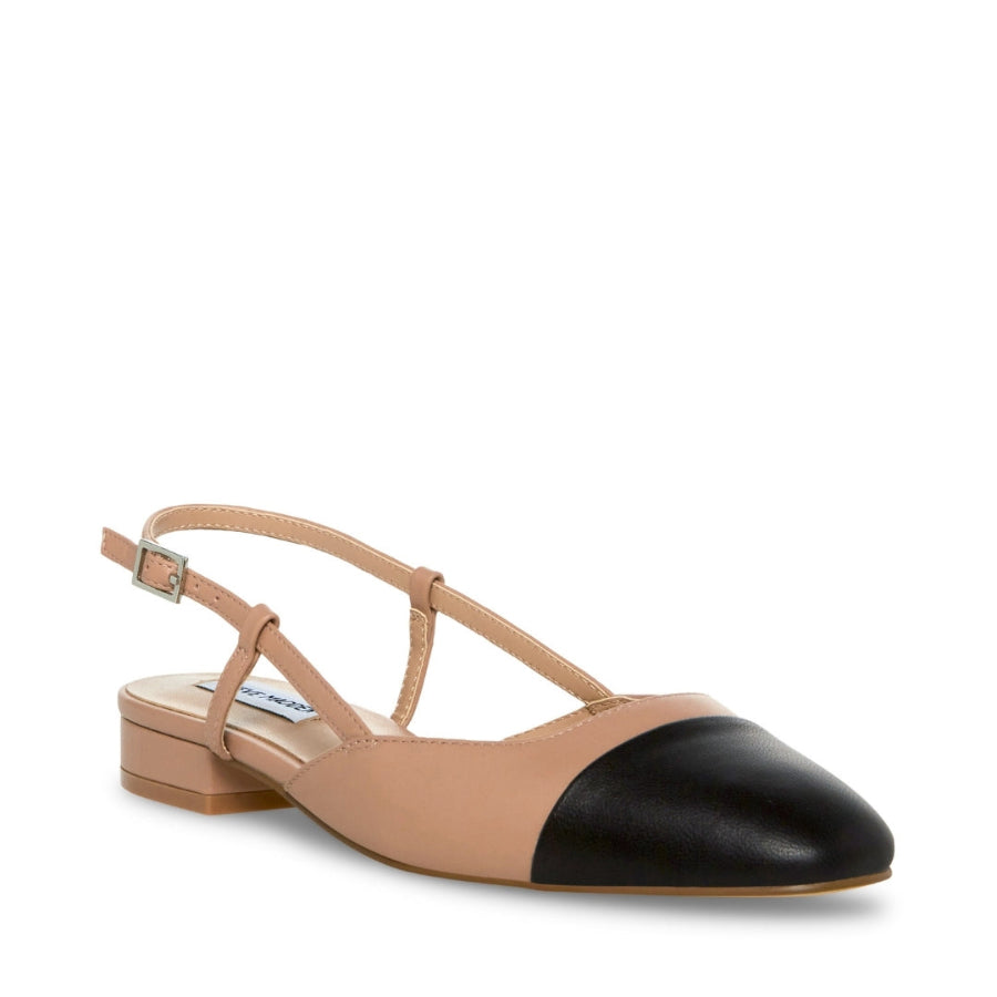 Belinda Tan Leather Flats Beige con Negro