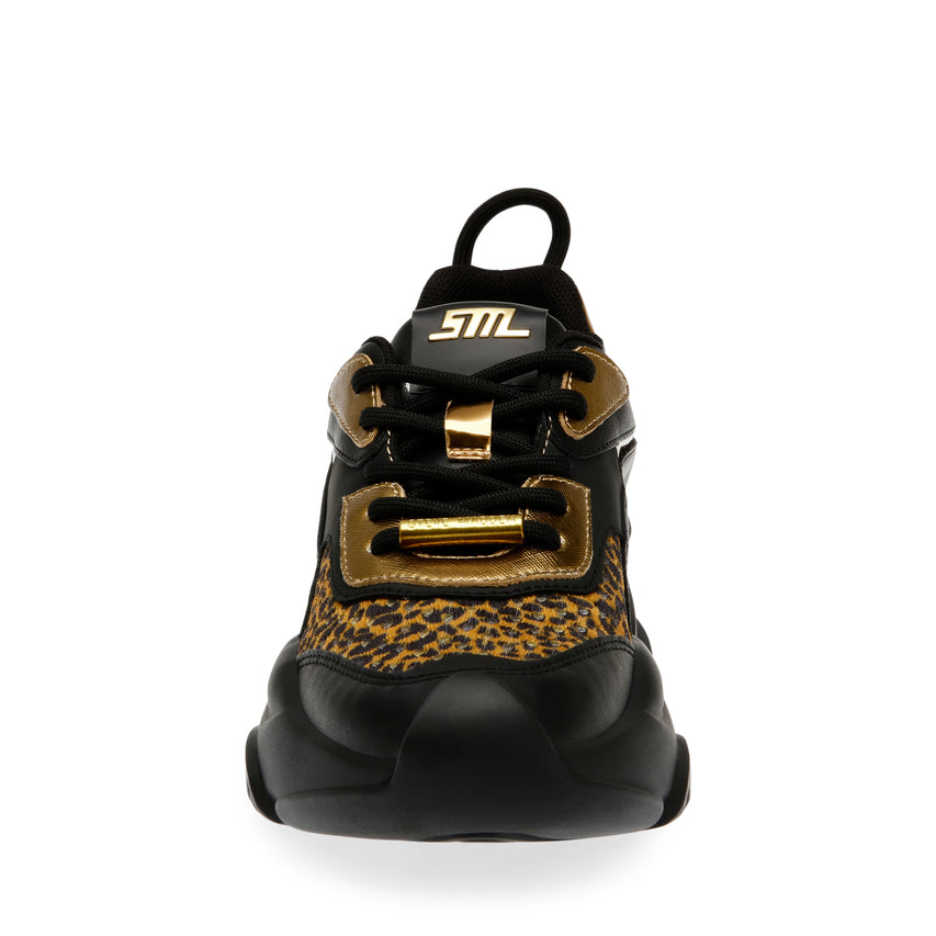 Belissimo Black Leopard Tenis Estampado de Leopardo para Mujer