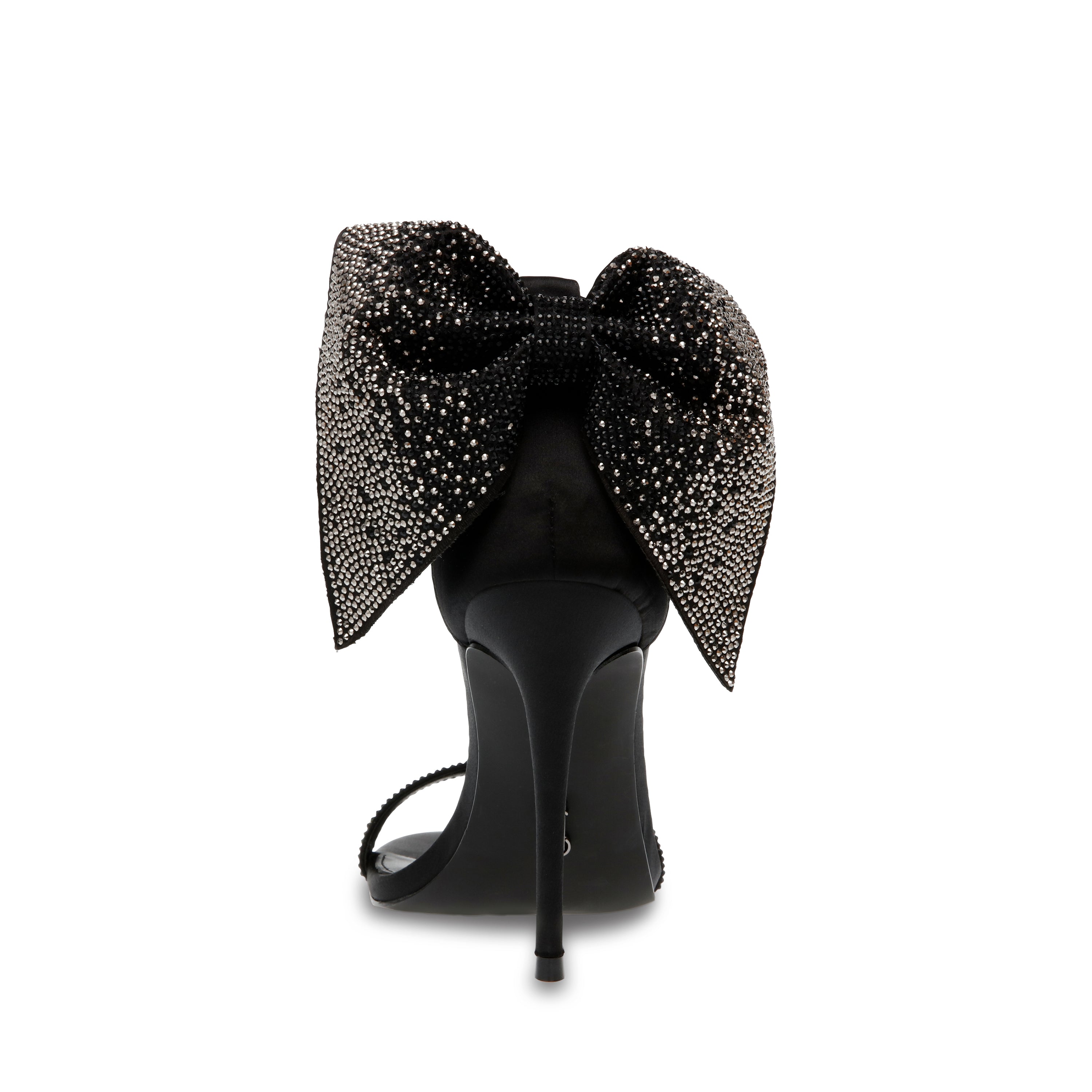 Bellarosa Black Satin Sandalias de Tacon Negras para Mujer