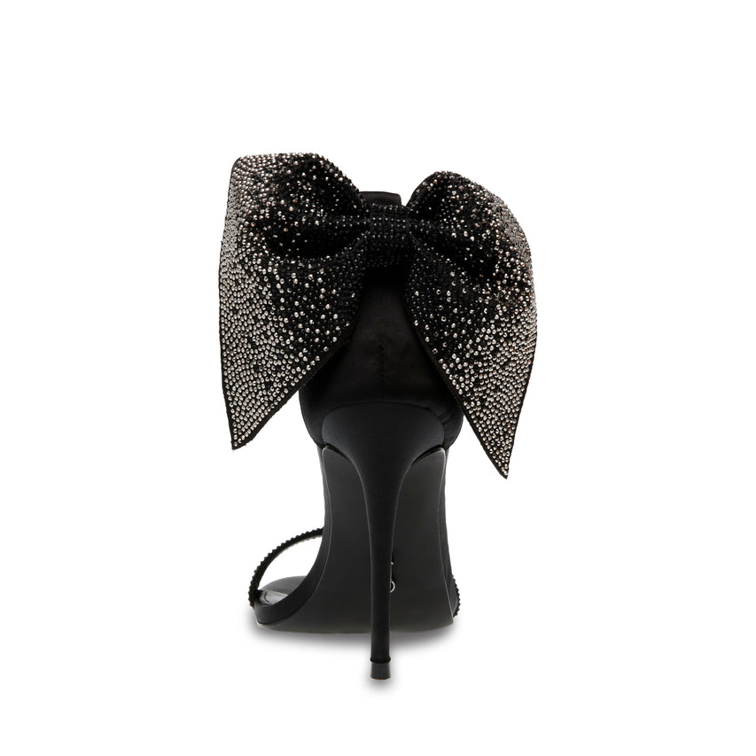 Bellarosa Black Satin Sandalias de Tacon Negras para Mujer
