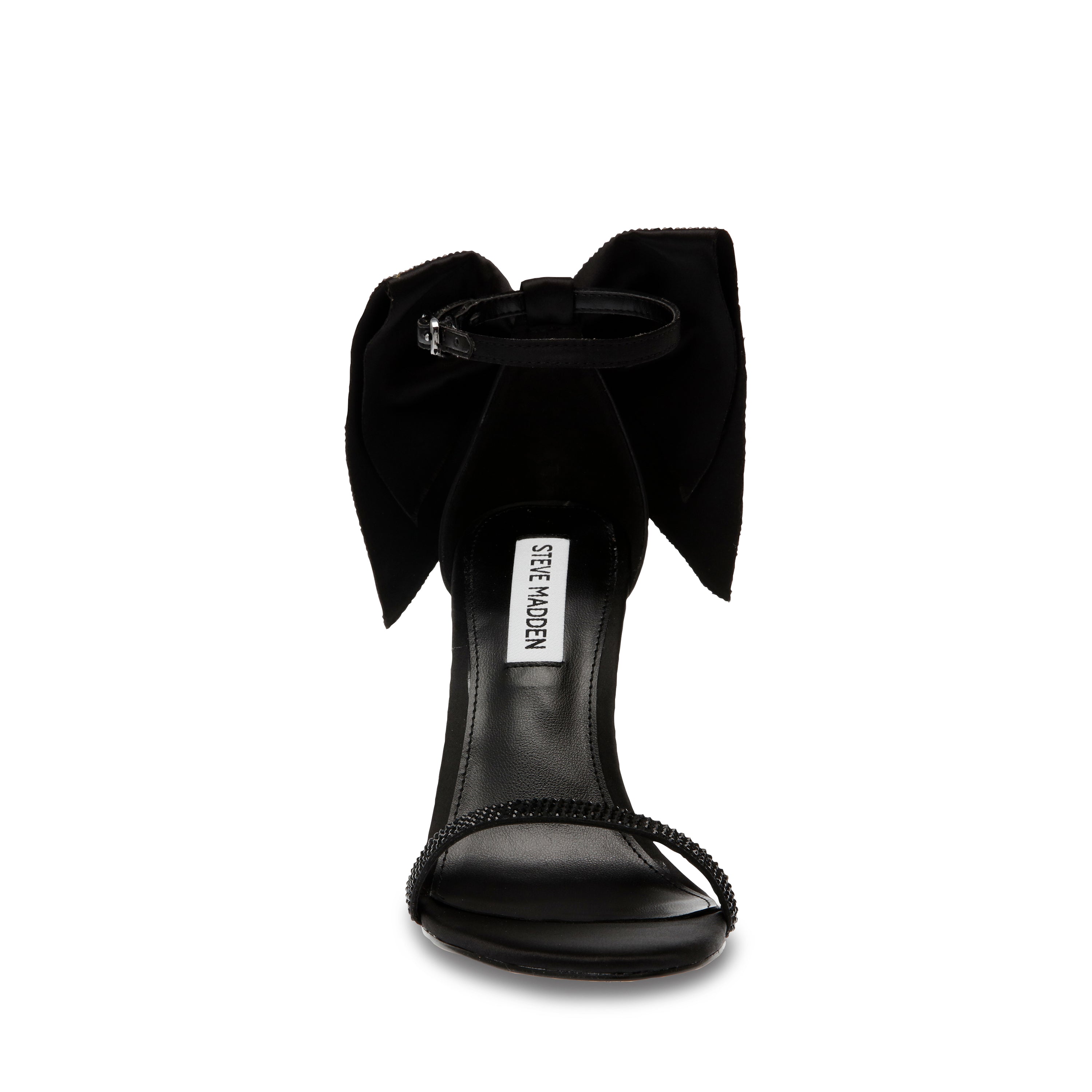 Bellarosa Black Satin Sandalias de Tacon para Mujer
