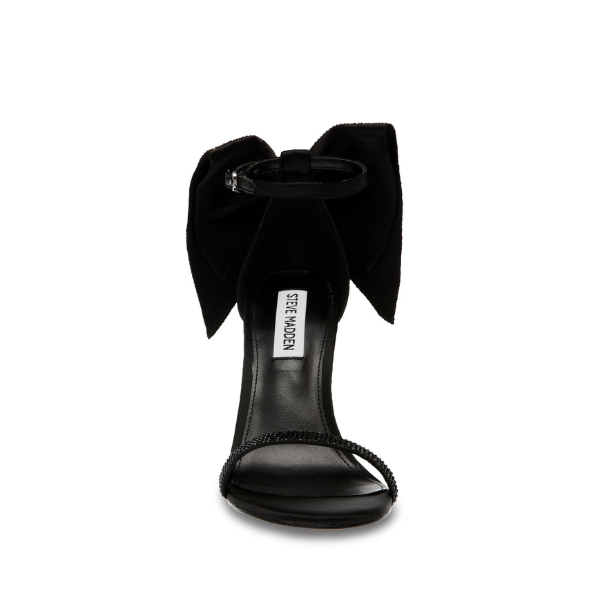 Bellarosa Black Satin Sandalias de Tacon para Mujer