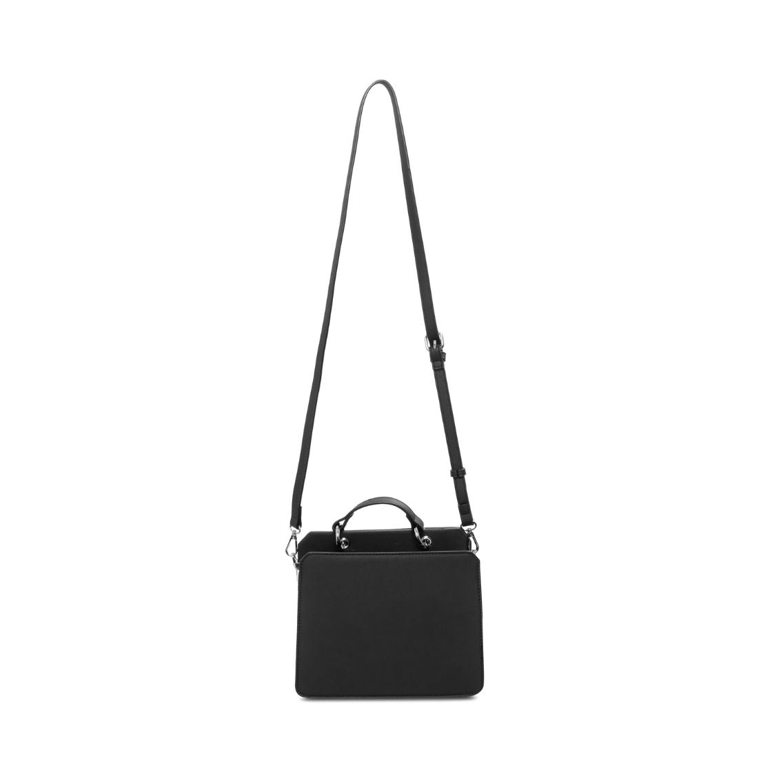 Bevelyn Black/Black Bolsa Satchel Negra Para Mujer