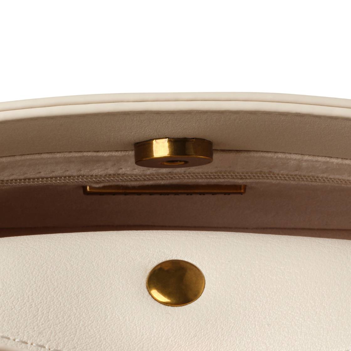 Bevelyn Mini Vanilla Bolso Satchel Mini Blanco Para Mujer con Imán