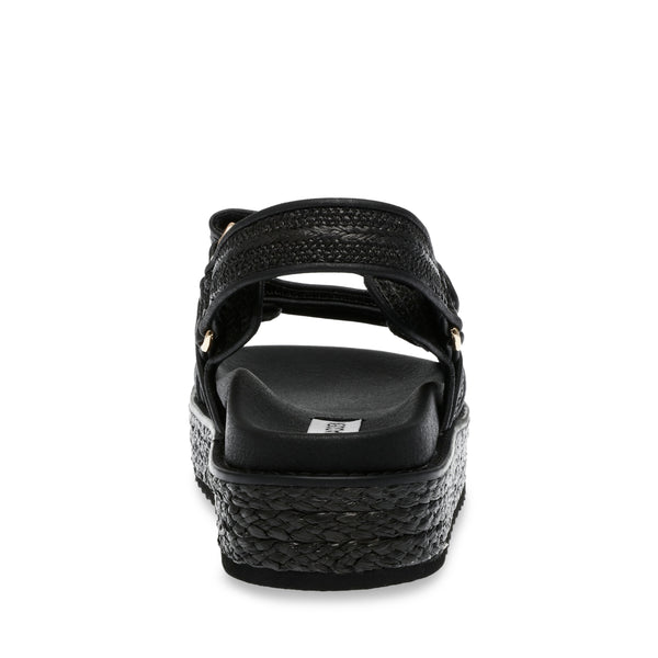 Bigmona Black Raffia Sandalias Negras para Mujer