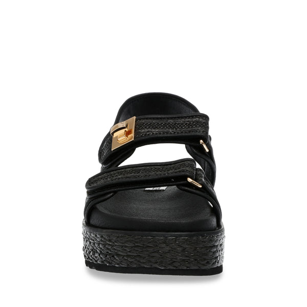 Bigmona Black Raffia Sandalias para Mujer