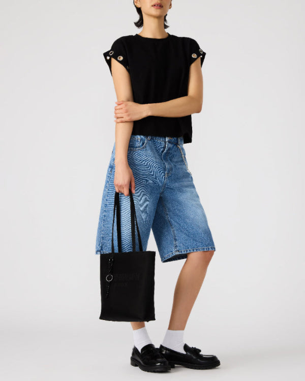 Billie Black Black Bolsa Mini Tote Negra para Mujer