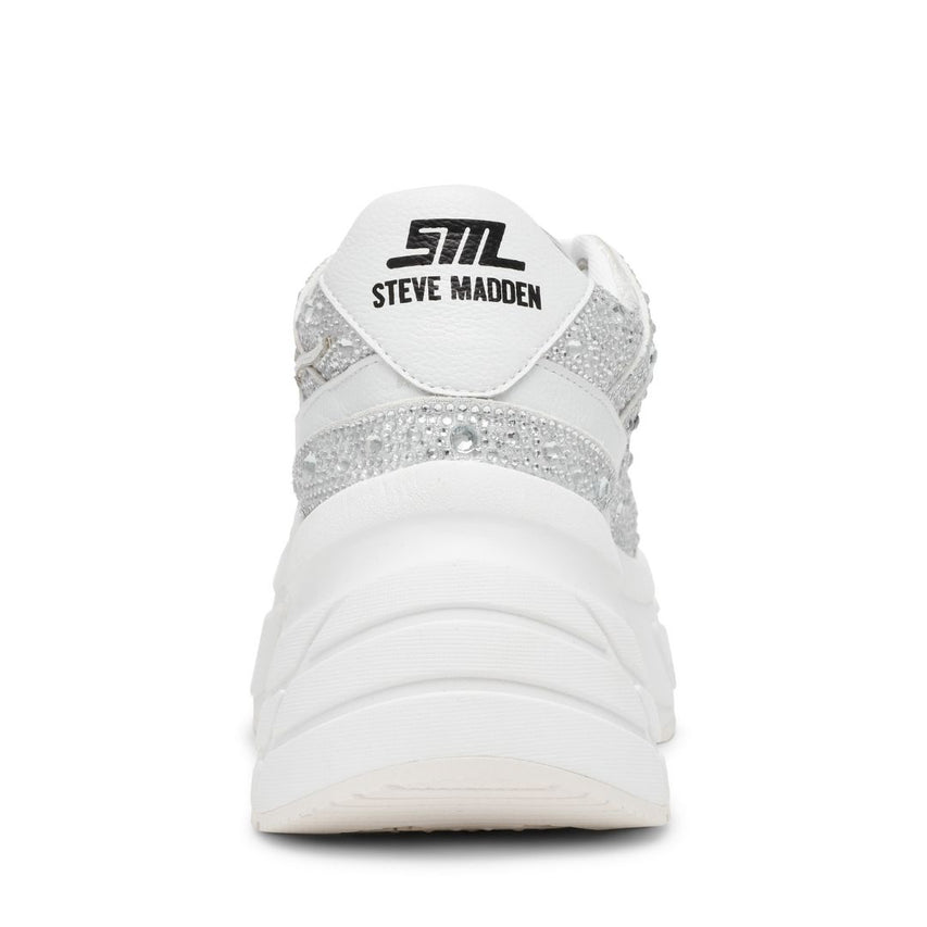 Bionic 2R Rhinestone Tenis Blanco con Plata para Mujer