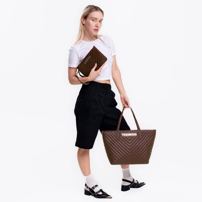 Bjude 2 Brown Gold Bolsa Café con Accesorio para Mujer