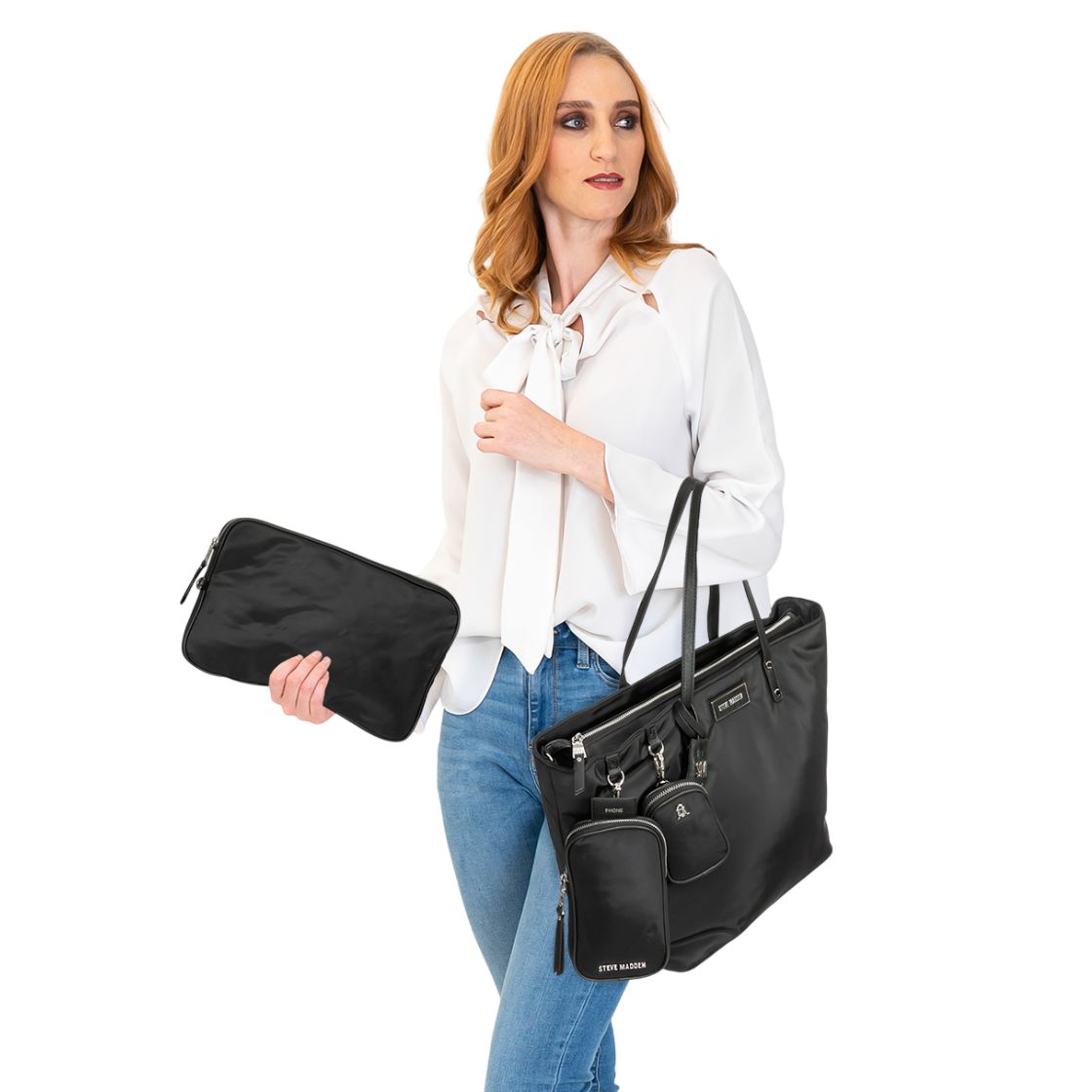 Bjude Black Bolsa Grande Tote Negra para Laptop