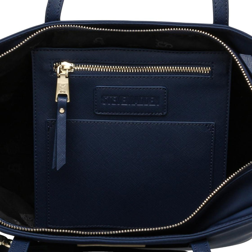 Bjude Navy Bolso Tote Azul Marino Para Mujer con Cierres Grande