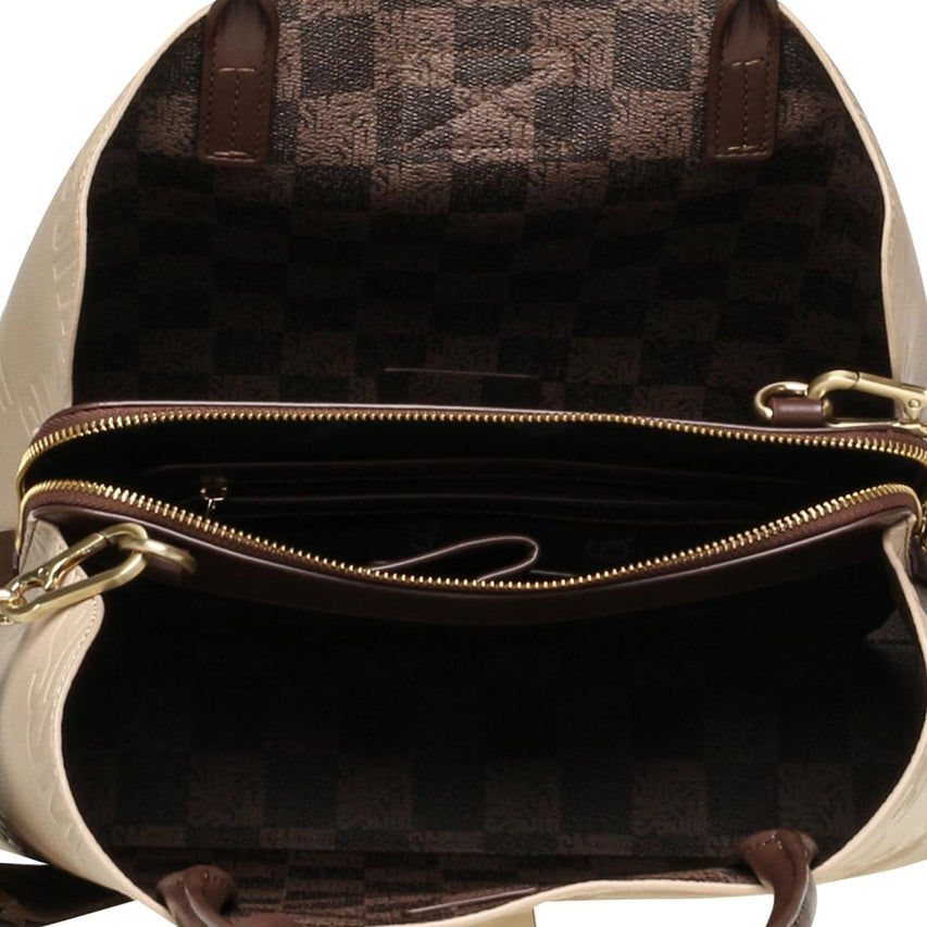 Bkess-s Natural Bolsa Tote Beige Para Mujer con Cierre