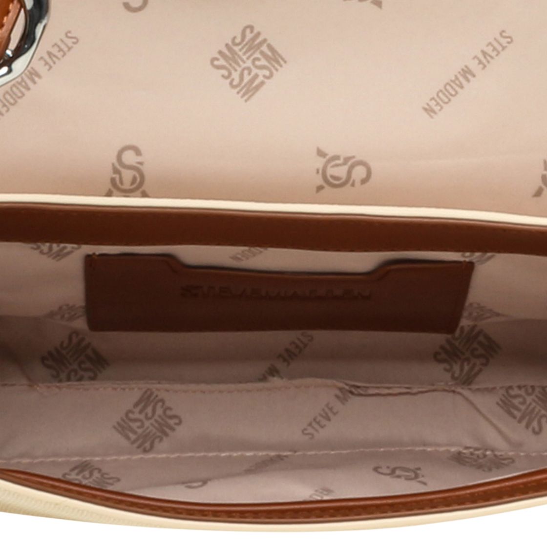Bkodiak Cognac Silver Shoulder Bag Blanca Para Mujer con Imán