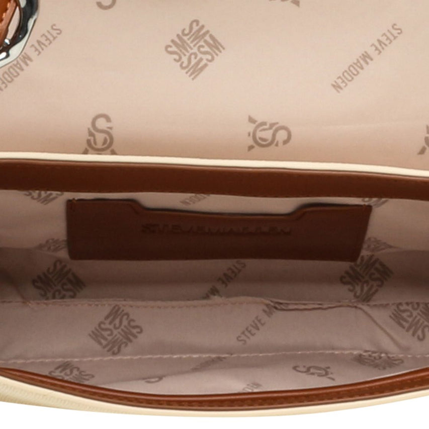 Bkodiak Cognac Silver Shoulder Bag Blanca Para Mujer con Imán