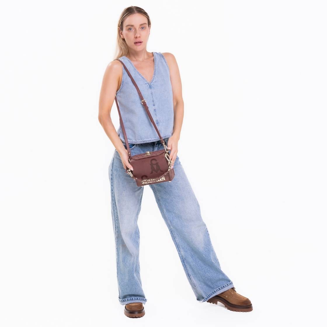 Bkrome X Wine Bolsa Crossbody Vino para Mujer