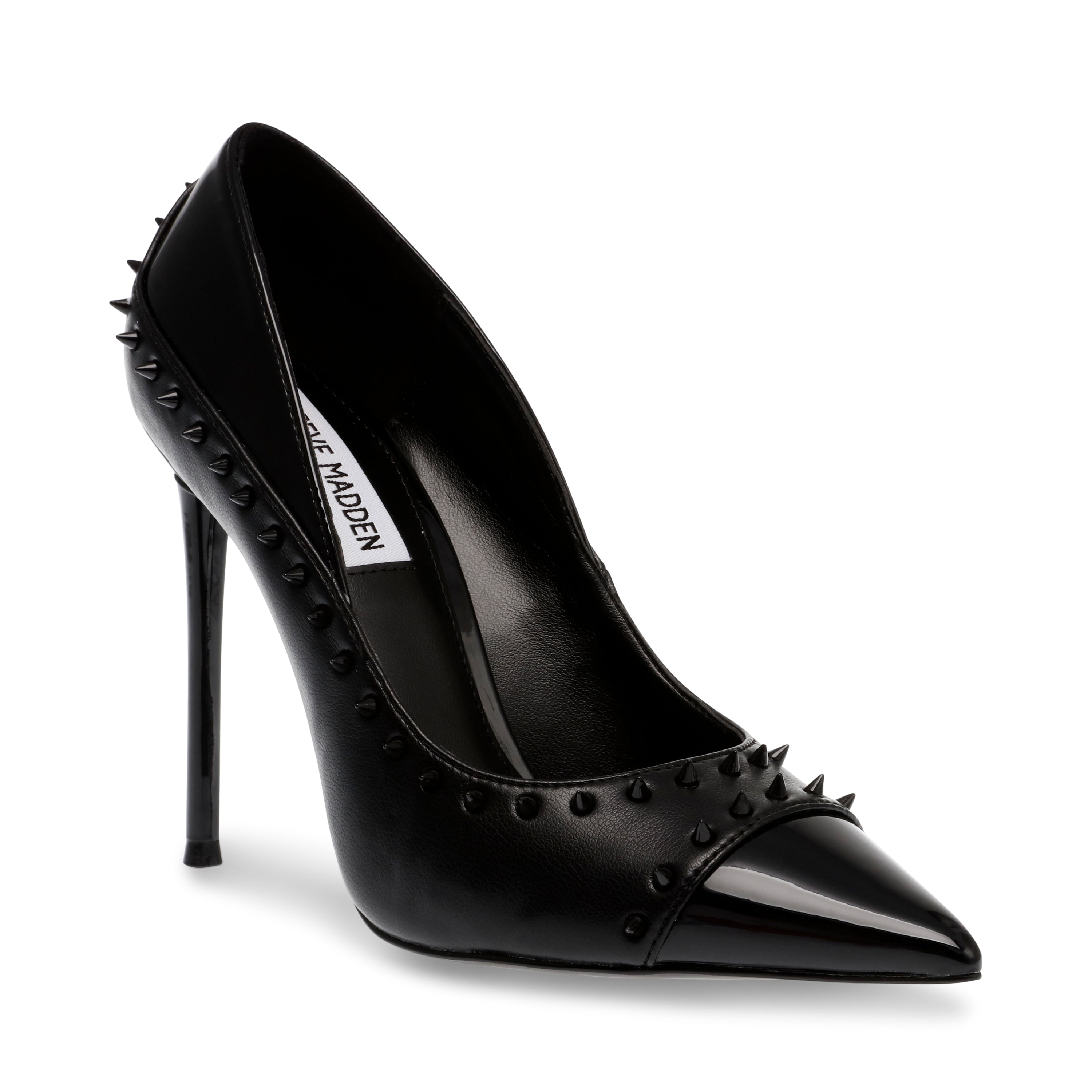 Blaise Black Patent Tacones Punteagudos Negros