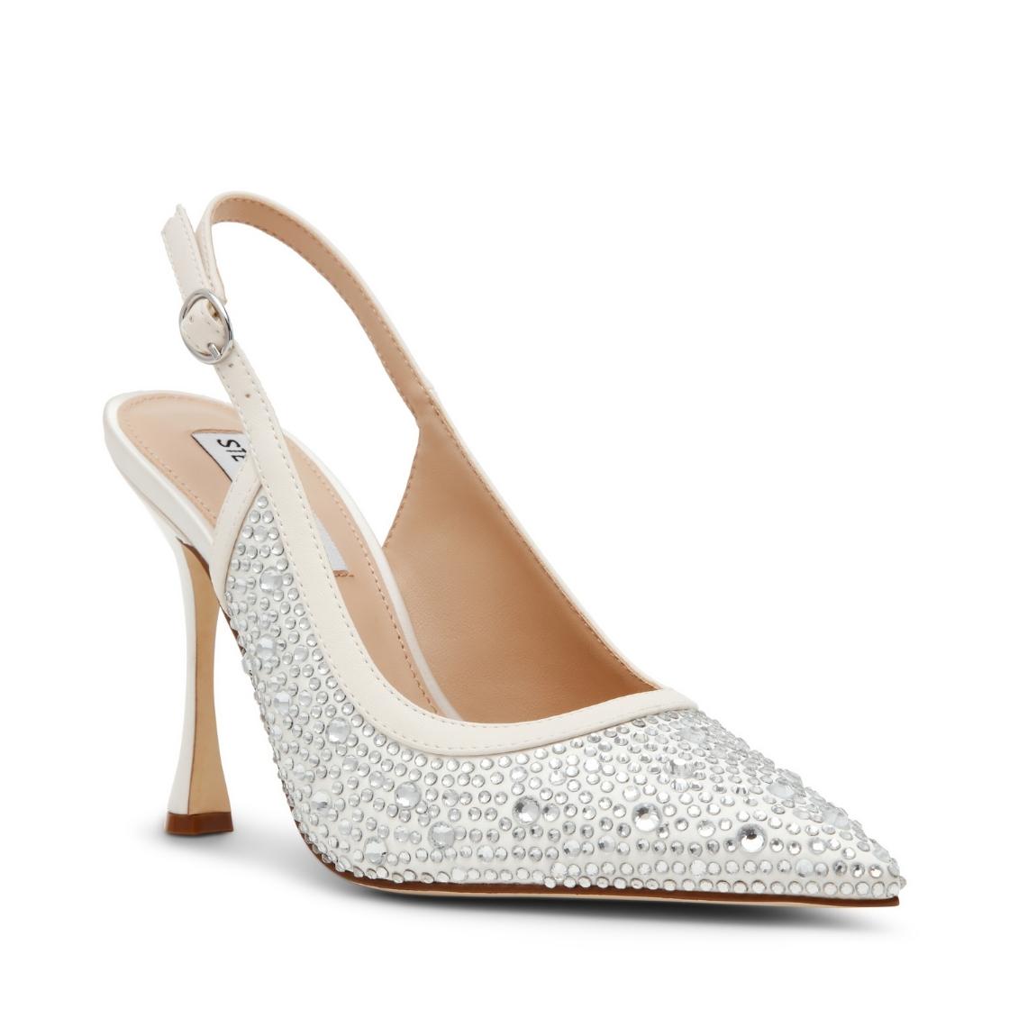 Blayne Ivory Tacones de Pedrería Blancos