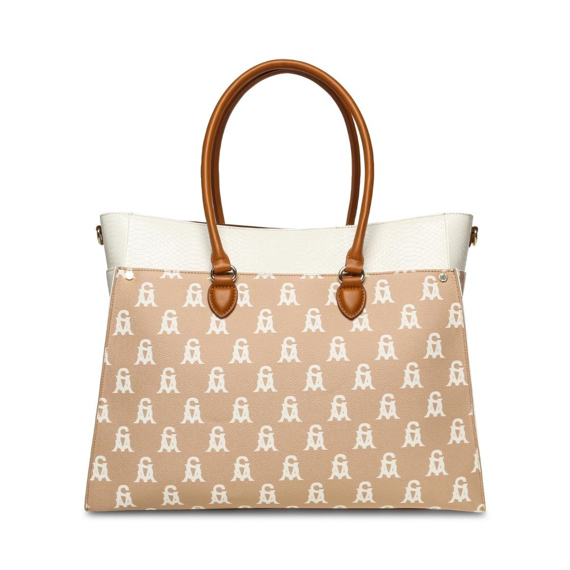 Bmario-A Natural Multi Bolso Tote Beige Para Mujer
