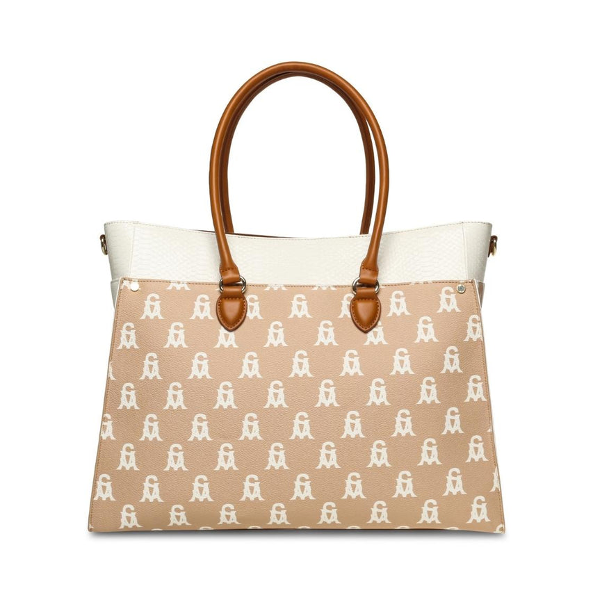 Bmario-A Natural Multi Bolso Tote Beige Para Mujer
