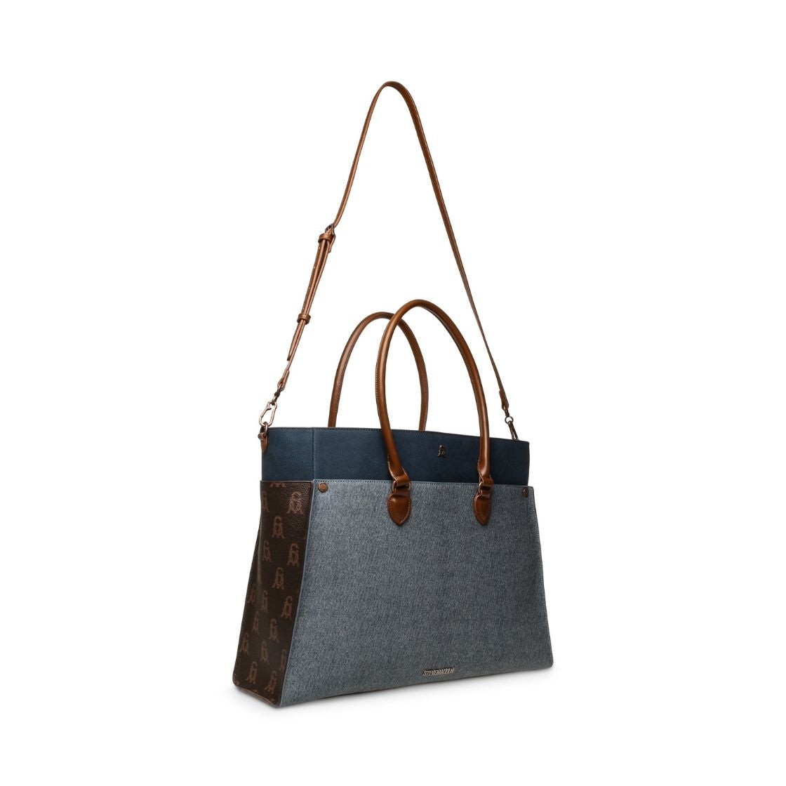 Bmario E Chocolate Multi Bolsa Tote de Mezclilla Azul 