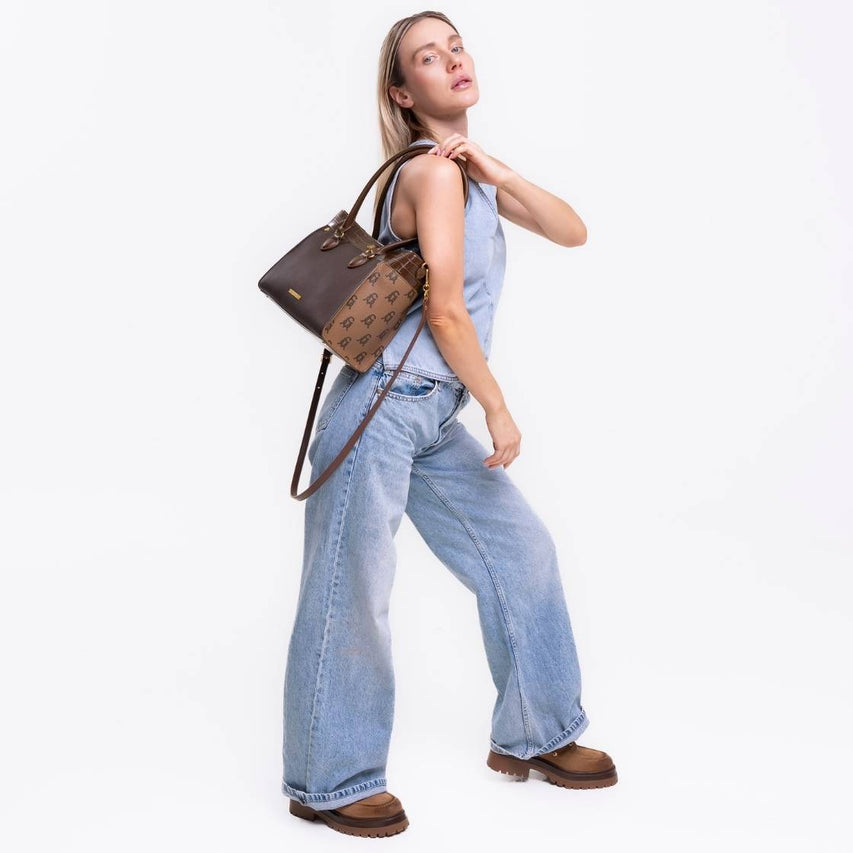 Bmariose Brown Multi Bolsa Cafe Tote