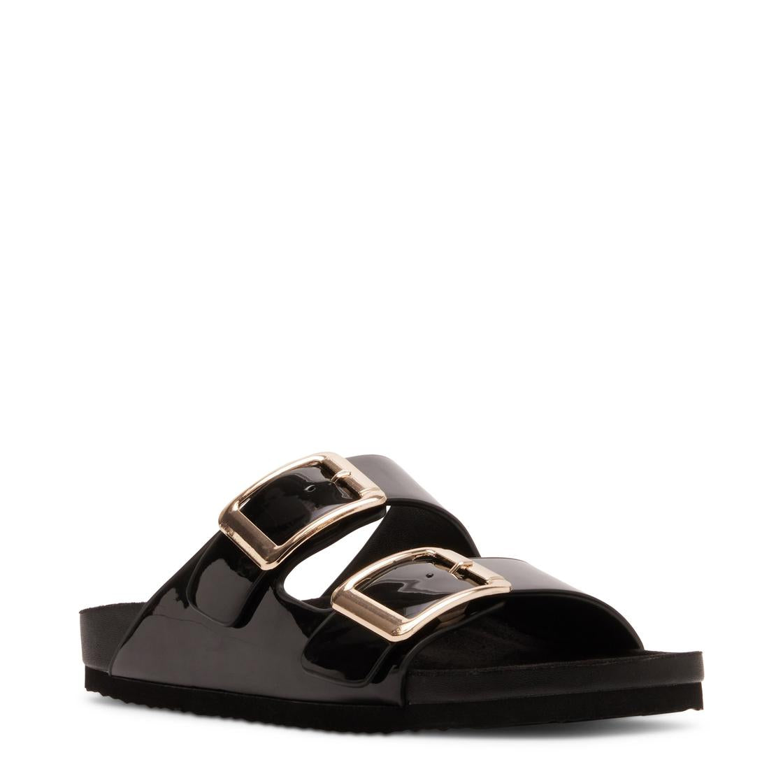 Bodie Black Patent Sandalias de Charol Negras