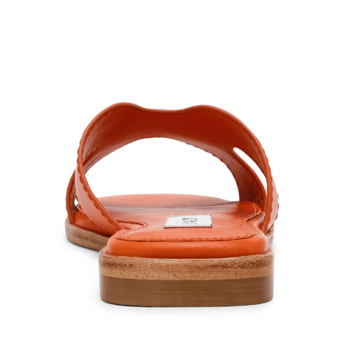 Bondst-Mx Orange Leather Sandalias Naranjas Para Mujer