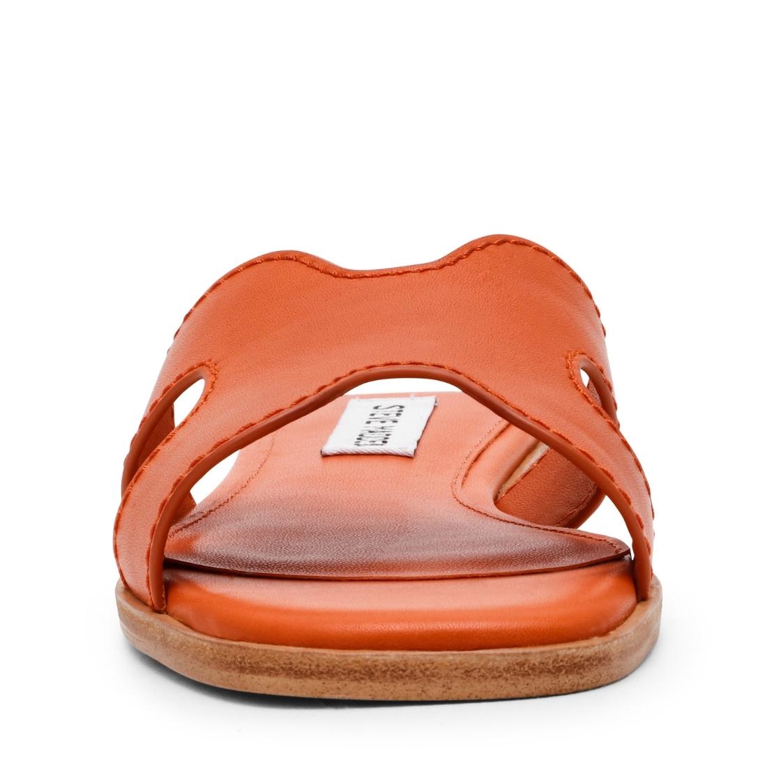 Bondst-Mx Orange Leather Sandalias Para Mujer