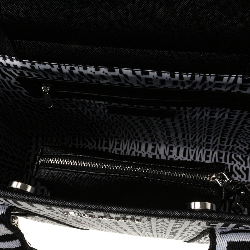 Boptic Black Bolsa Blanca Tote con Negro para Mujer