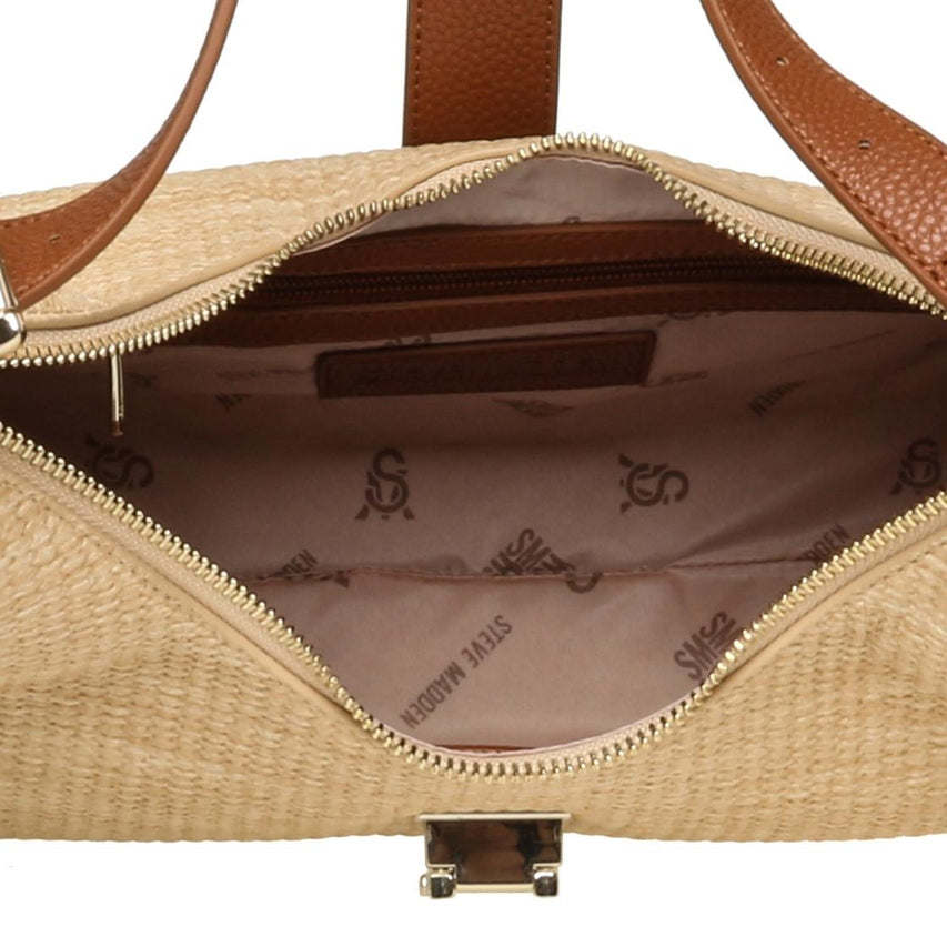 Bovie-S Natural Bolso al Hombro Cafe Para Mujer con Cierre y Broche