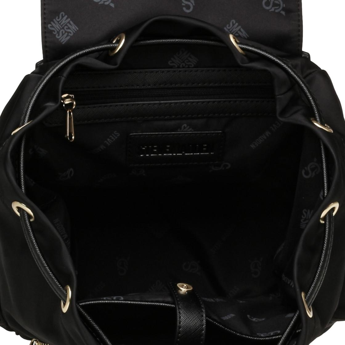 Bpack Black Gold Mochila Negra Para Mujer con Cierre de Jareta