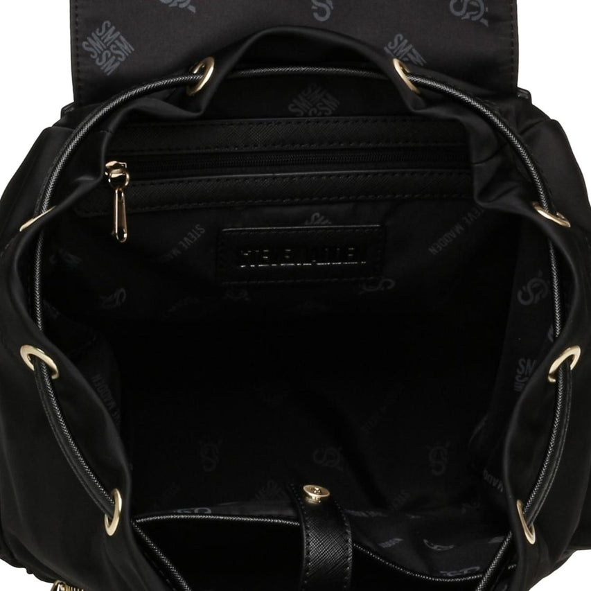 Bpack Black Gold Mochila Negra Para Mujer con Cierre de Jareta