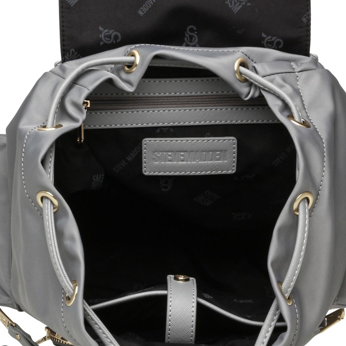 Bpack Grey Mochila Gris Para Mujer con Cierre de Jareta