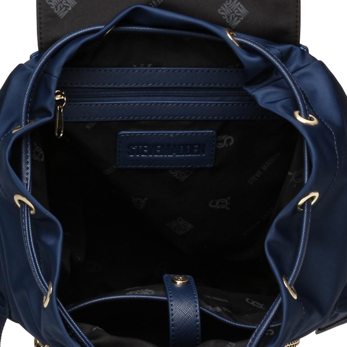 Bpack Navy Mochila Azul Marino Para Mujer con Cierre de Jareta