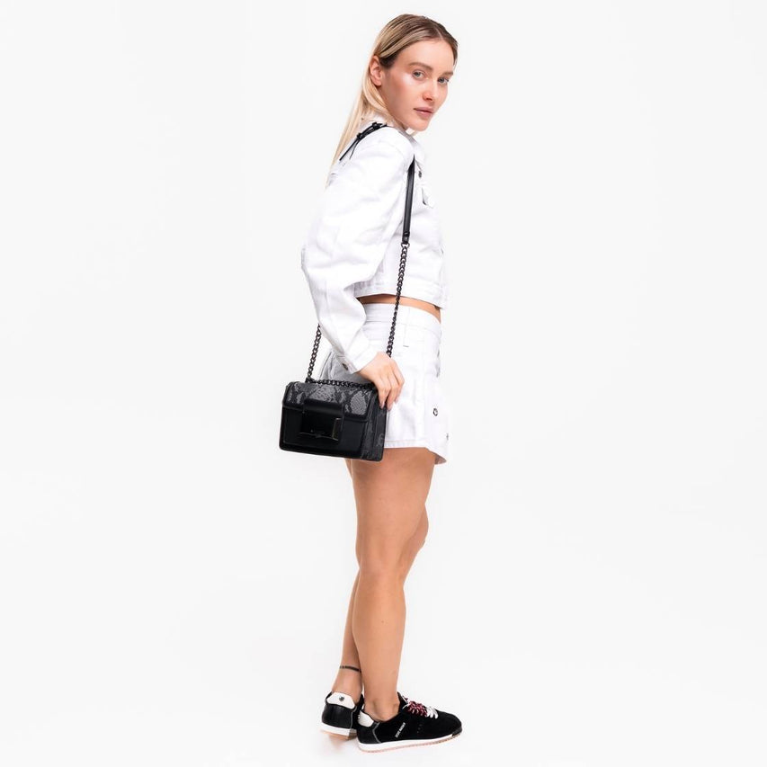 Bportiae Black Gunmet Bolsa Negra para Mujer