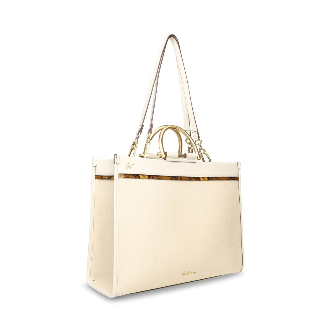 Bpreslee Natural Multi Bolso Tote Blanco