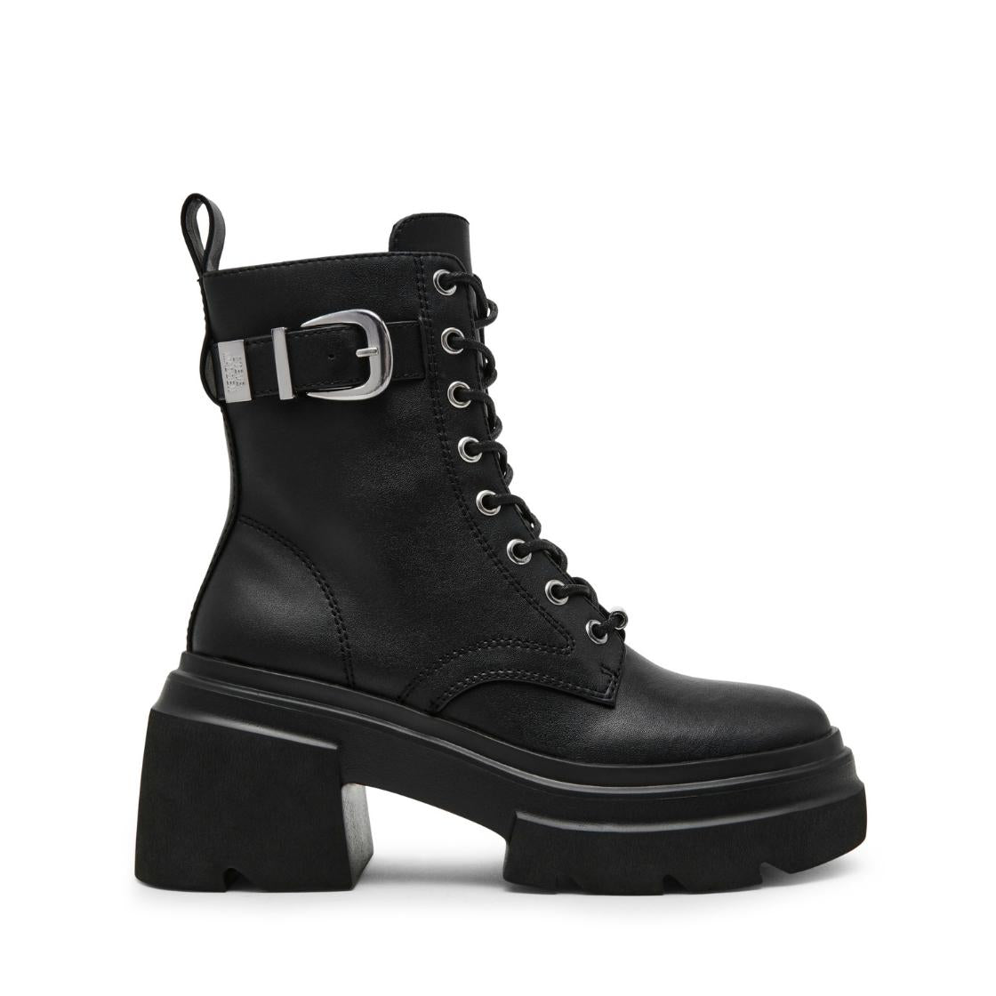 Braker Black Action Leather. Botas Combat Mujer – Steve Madden Mexico